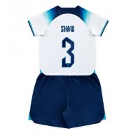 Dječji Nogometni Dres Engleska Luke Shaw #3 Domaci SP 2022 Kratak Rukav (+ Kratke hlače)